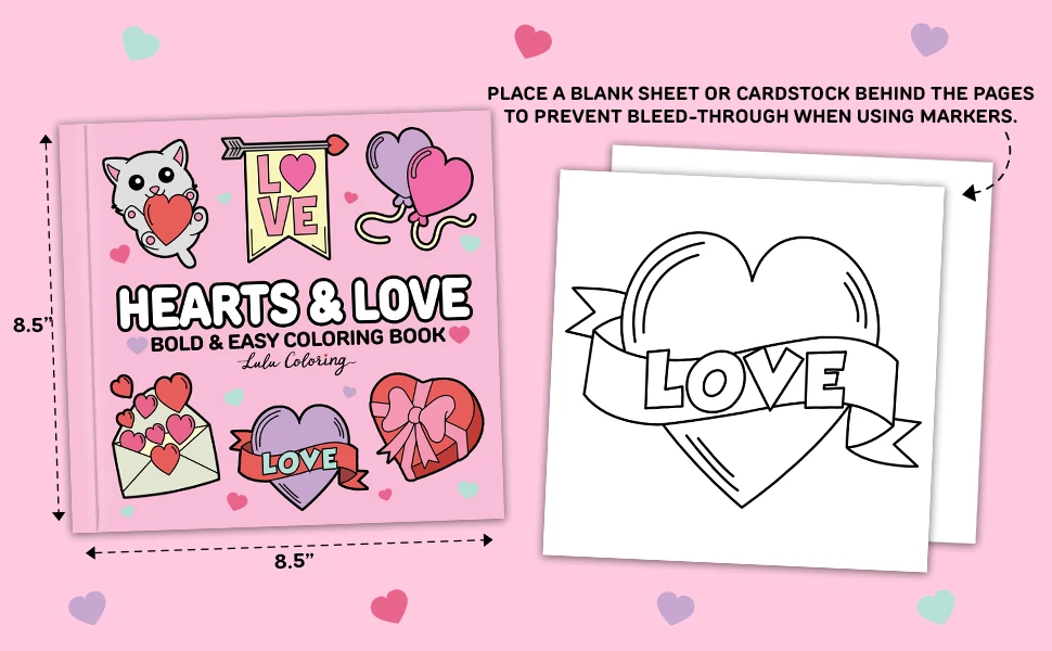 Hearts & Love Bold & Easy Coloring Book