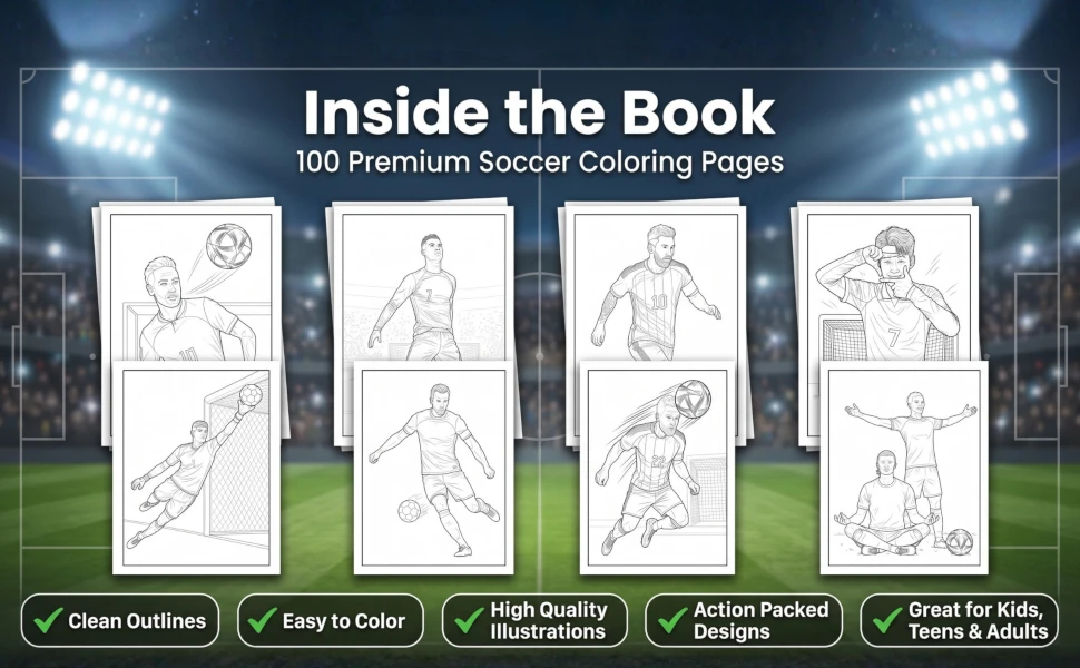 World Soccer Coloring Book