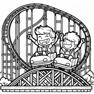 Two Boys in Rollercoaster Car 👦👦🎢