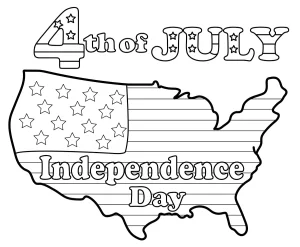 A festive USA map design filled with stars and stripes, featuring the text “4th of July” and “Independence Day” to celebrate America’s national holiday. 🇺🇸🗽🎆🧨📍