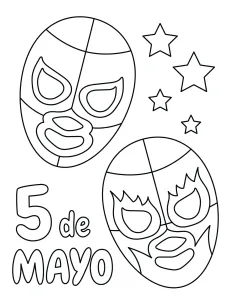 5 de Mayo Mexican Masks with Stars and Text ππ²π½β¨