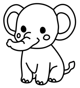 Adorable Baby Elephant Sitting with a Cheerful Face ππΏπ