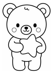 Adorable Bear with a Golden Star Holding It π»ππ