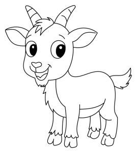 Adorable Goat with Curly Horns and Friendly Face 🐐🌿😊