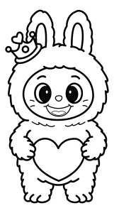 Adorable Labubu Doll with Heart and Crown 🐰👑💖