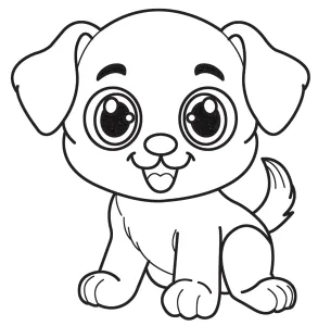 Adorable Puppy with Big Eyes Sitting Happily πΆπ