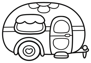 Adorable Retro Travel Trailer with Flower Decal and Awning Window ππΈ