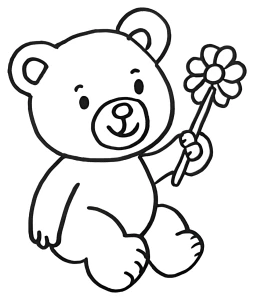 Adorable Teddy Bear Holding a Flower π§ΈπΌπ»