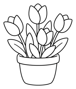 Adorable Tulips in a Pot with Green Leaves 🌷🌿🌱