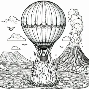 Hot Air Balloon with Fire 🎈🔥
