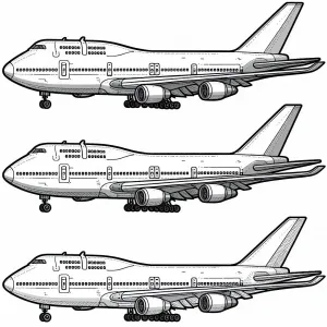 Three Boeing 747 Airplanes ✈️✈️✈️