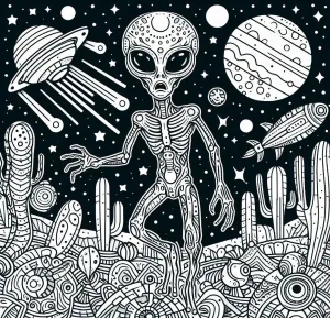 Alien with Tentacles on Strange Planet 👽🌀🪐