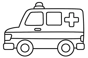 Ambulance with Red Cross and Emergency Light 🚑🚨