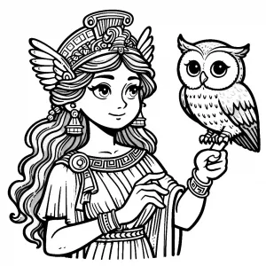 Athena Greek Goddess with Owl 🦉🏛️
