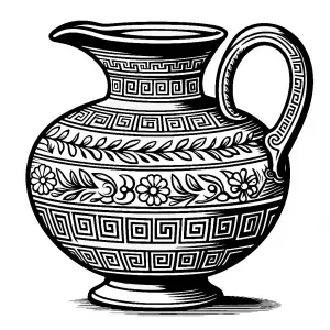 Ancient Greek Pot with Flowers and Paterns 🏺
