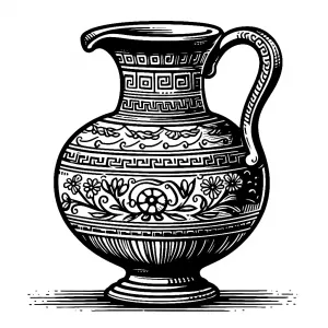 Ancient Greek Pot with Flowers and Paterns 🏺