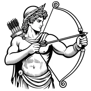Greek God Apollo Torso with Bow and Arrow 🎨🏹