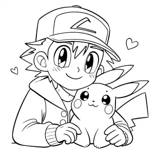 Ash Holding Pikachu ⚡❤️