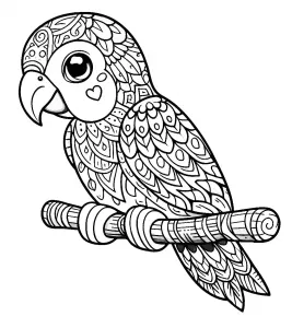 Baby Parrot with Artistic Patterns 🦜🎨❤️
