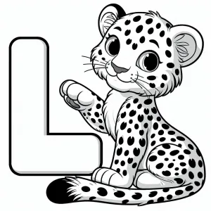 Baby Leopard with Letter L ππΆπ