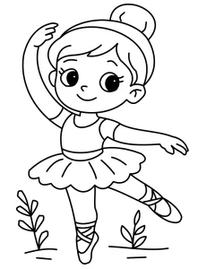 Ballerina Girl Dancing Standing on One Toe One Hand Up Arabesque 💃👯♀️🩰🌟