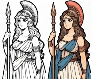 Beautiful Athena Greek Goddess with Lance 🌟✨