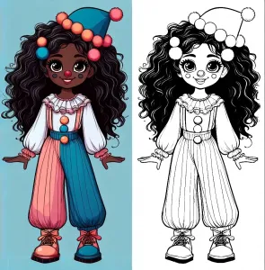 Beautiful Clown Girl with Pastel Colors 🤡🎨✨