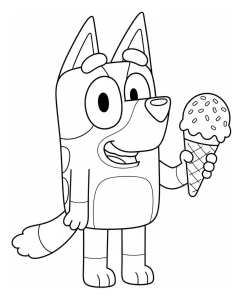 Bluey the Dog with Ice Cream and Sprinkles 🐶🍦🌈