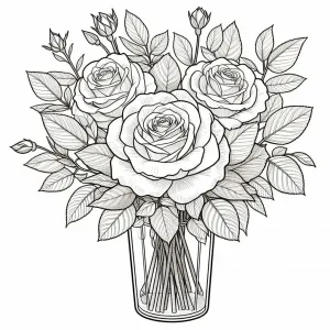 Bouquet of Roses in Vase 💐🌹🏺