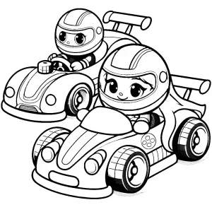 Boy and Girl Driving Toy Race Cars 🏎️👦👧