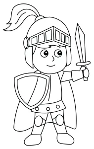 Boy Dressed Up as Knight with Sword and Shield for Carnival โ๏ธ๐ก๏ธ๐