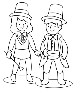 Boy and Girl Dressed Up as Magicians with Hats and Bows 🎩✨🎭🎉