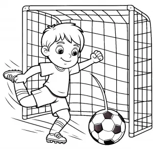 Boy Kicking Soccer Ball at Goal ⚽🥅