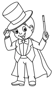 Boy Magician with Top Hat and Magic Wand Ready to Perform ๐ฉ๐๐ฐ