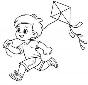 Boy Playing Kite 🧒🪁☀️ 🧒🪁☀️