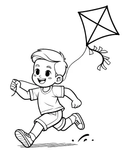 Boy Playing with Kite Running 🌬️🌞😄