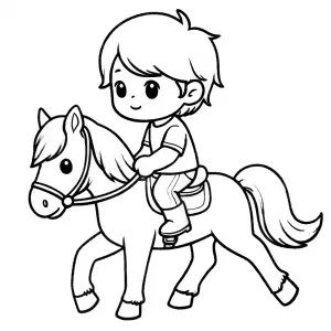 Boy Riding Horse 🐴👦✨