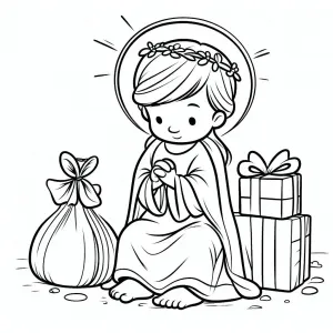 Boy Praying for Christmas with Gifts 🙏🎁