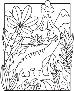 Brachiosaurus Dinosaur Eeating Leaves 🌋🌿🦕