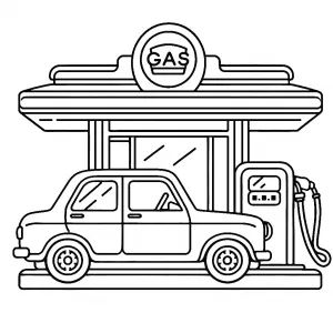 Gas Station with Car 🚗⛽ 🛢️🚗
