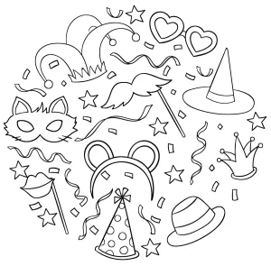 Carnival Photo Boot Party Elements Set: Hats, Glasses, Mask, Moustache and More 🎩🎉🥳👓🎭