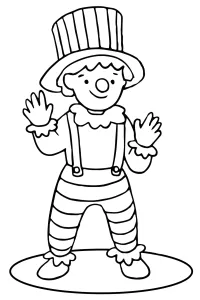 Carnival Character Boy in Clown Costume Waving Wearing Hat 🤡🎭🎈