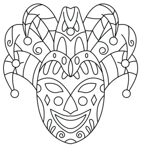 Carnival Funky Masquerade Jester Mask with Big Smile 🎭🃏😄