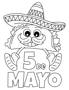 Funny Cartoon Mexican Taco Walking with Moustache and Hat - 5 de Mayo 🌮🎉😂