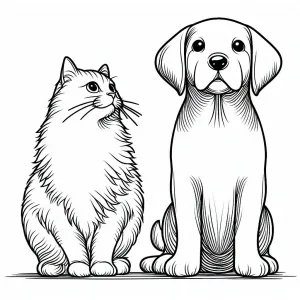 A Cute Cat π± Sitting next to a Puppy πΆ