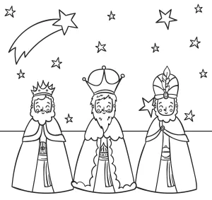 Reyes Magos Holding Gifts Wishing You a Blessed Christmas under the Starry Sky 🎄🌟🙏🎁