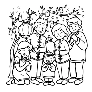 Chinese New Year Family Celebration: Generations United with Red Lanterns, Lucky Envelopes 🧧🏮🌟🎊