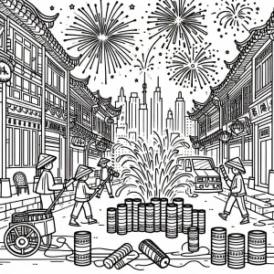 Chinese Fire Crackers on the Street for the Chinese Lunar New Year 🧧🎇🧨