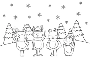 Cute Christmas Animals: Deer, Bunny, Bear & Penguin ππ»π°βοΈ