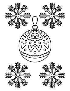 Christmas Bauble with Hearts and Ice Crystals Around ❄️🎄❤️✨🌟